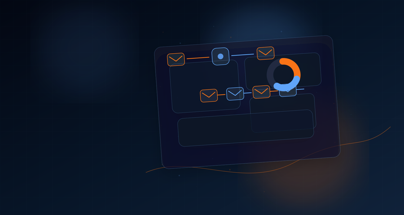 Schermata illustrata con email automatiche e segmenti